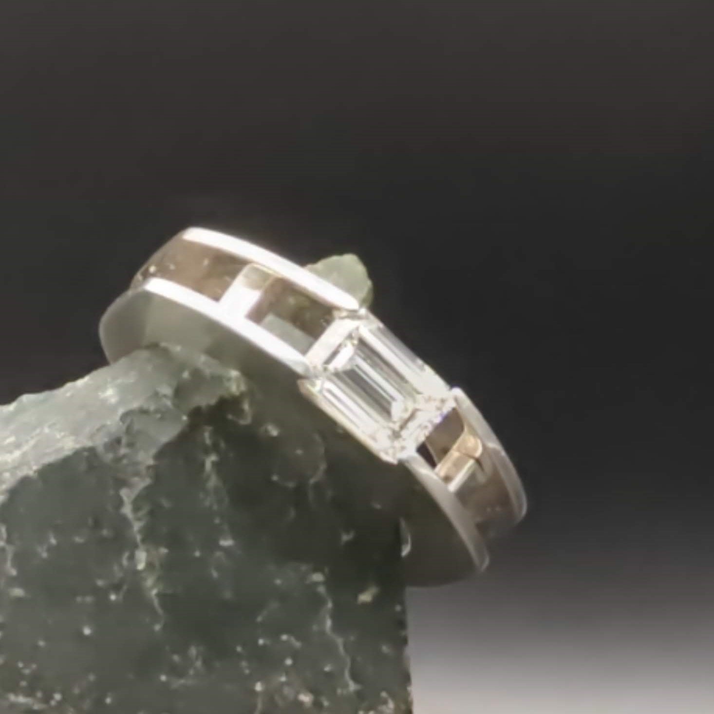 Silver and Diamond Suspension Ring