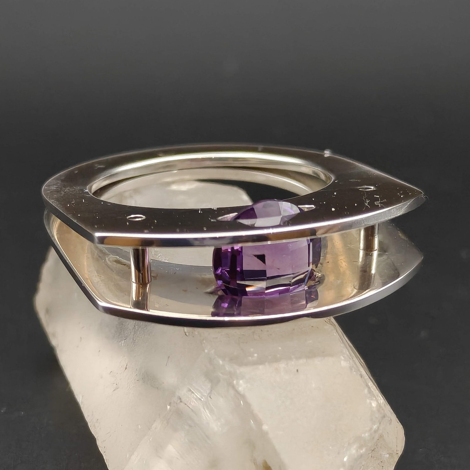 Photo - Silver and Amethyst Suspension Ring