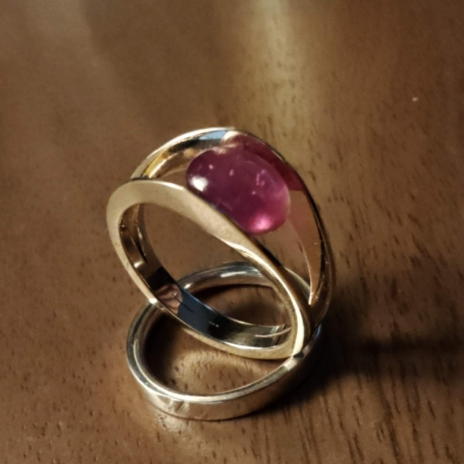 14ct Gold & Ruby Tension Ring